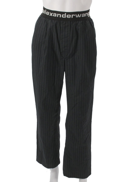T Alexander Wang Men Black Striped Sweatpants 99% Cotton Size XS