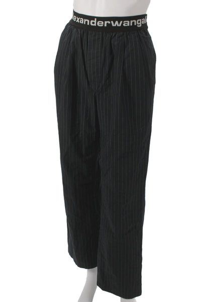 T Alexander Wang Men Black Striped Sweatpants 99% Cotton Size XS