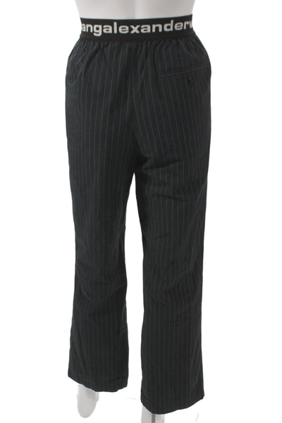 T Alexander Wang Men Black Striped Sweatpants 99% Cotton Size XS