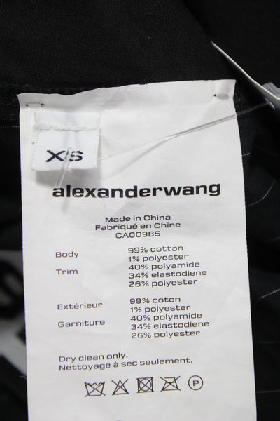 T Alexander Wang Men Black Striped Sweatpants 99% Cotton Size XS