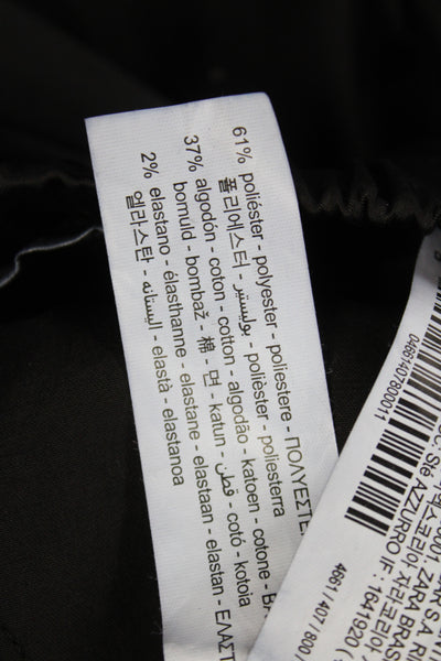 Zara Unisex Cargo Jogger Pants Black Drawstring Polyester Wool Size XS