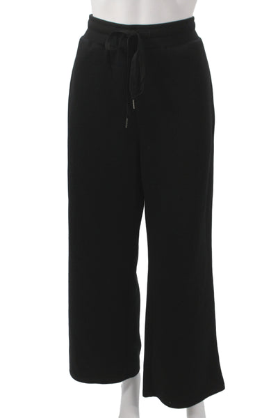 Anrabess Women Black Drawstring Sweatpants Size S