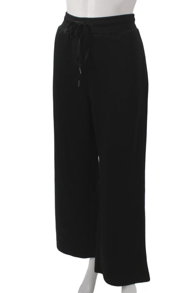 Anrabess Women Black Drawstring Sweatpants Size S