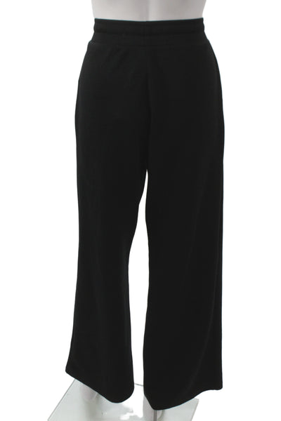 Anrabess Women Black Drawstring Sweatpants Size S