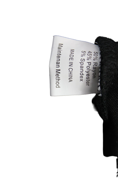 Anrabess Women Black Drawstring Sweatpants Size S