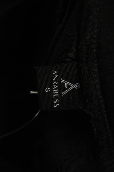 Anrabess Women Black Drawstring Sweatpants Size S