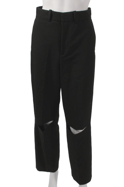 Zara Unisex Black Cropped Dress Pants Polyester Wool Size XS