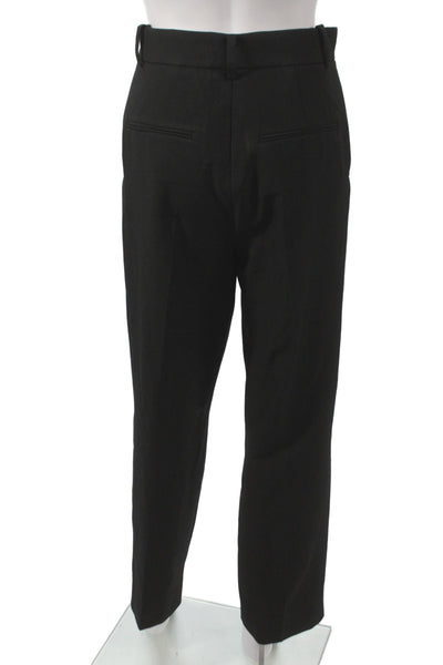 Zara Unisex Black Cropped Dress Pants Polyester Wool Size XS