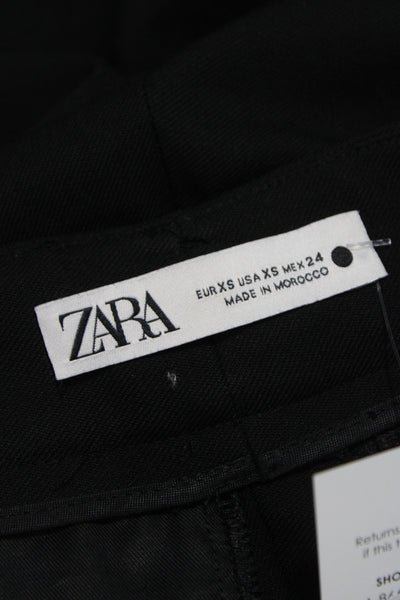 Zara Unisex Black Cropped Dress Pants Polyester Wool Size XS