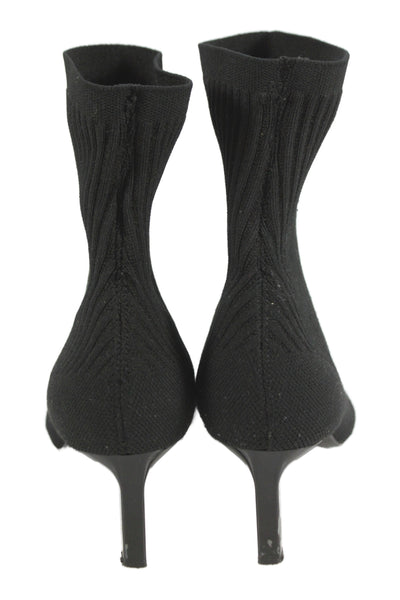 Zara Womens Ribbed Knit Sock Boots Black Size 37 7