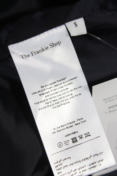 The Frankie Shop Women Black Striped Strapless Tunic Blouse Viscose Size S