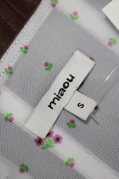 Miaou Women Chiffon Camisole Tie Polka Dot Sleeveless Spring Size S