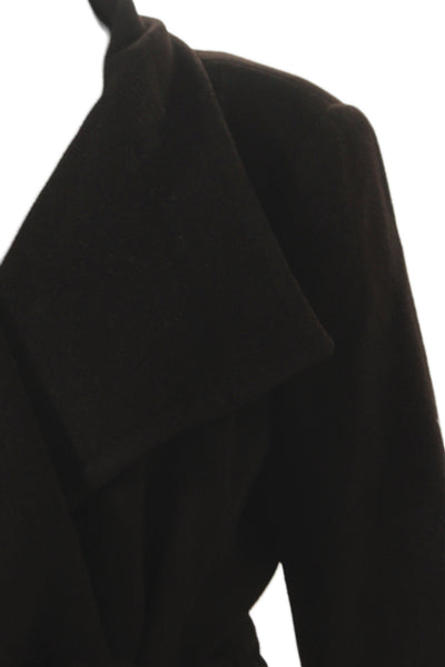 Gerard Darel Women Brown Overcoat Long Sleeve Tie Waist Polyester Size 46