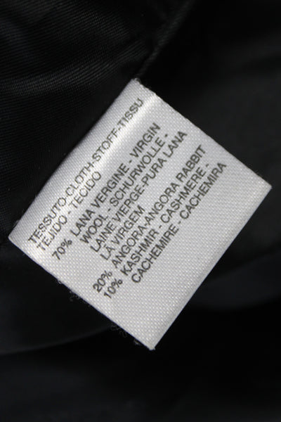 Sportmax Women Black Virgin Wool Overcoat Button Closure Size 8