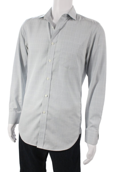 J Crew Men's Cotton Collard  Check  Button front Shirt    Blue Size S