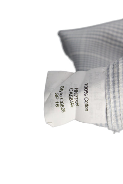 J Crew Men's Cotton Collard  Check  Button front Shirt    Blue Size S
