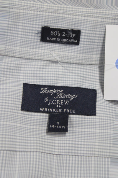 J Crew Men's Cotton Collard  Check  Button front Shirt    Blue Size S