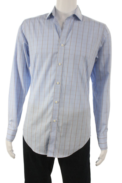 J Crew Men's Cotton Collard  Stripe Button front Shirt    Blue Size S