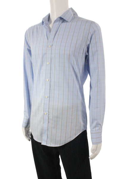 J Crew Men's Cotton Collard  Stripe Button front Shirt    Blue Size S