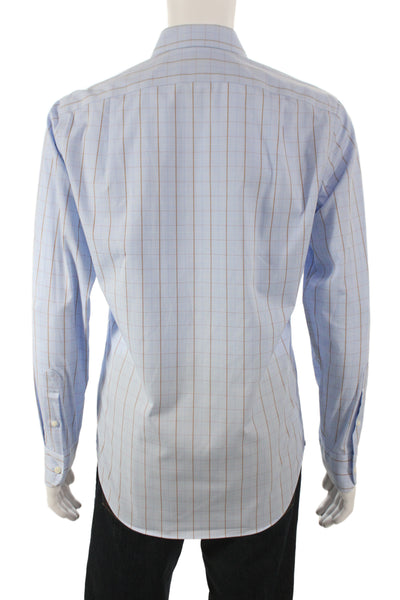 J Crew Men's Cotton Collard  Stripe Button front Shirt    Blue Size S