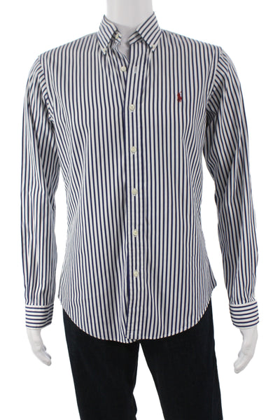 Ralph Lauren Men's  Cotton Striped button up Shirt White Size S