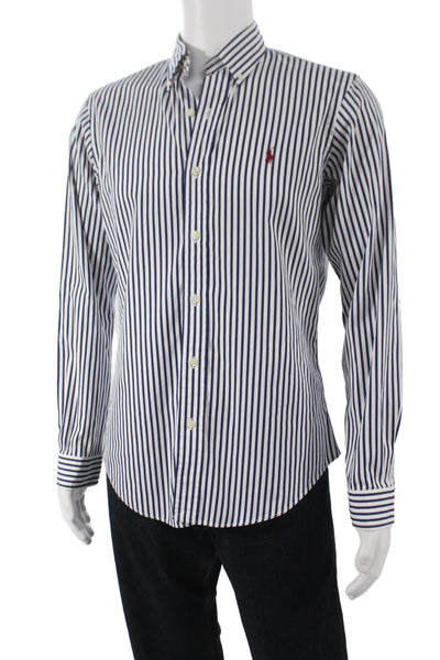 Ralph Lauren Men's  Cotton Striped button up Shirt White Size S