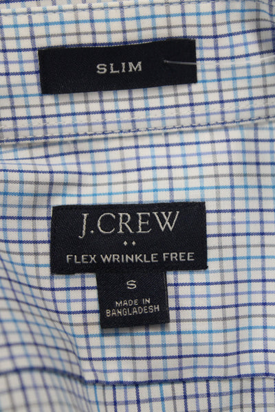 J Crew Men's Cotton Collard  Stripe Button front Shirt   Blue Size S
