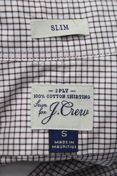 J Crew Men's Cotton Collard  Check Button front Shirt   Brown Size S