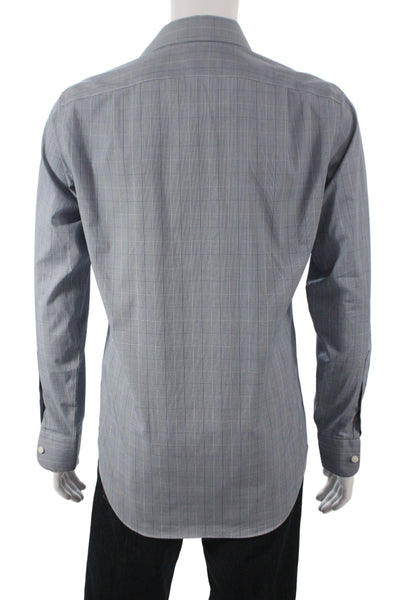 J Crew Men's Cotton Collard  Stripe Button front Shirt   Gray Size S