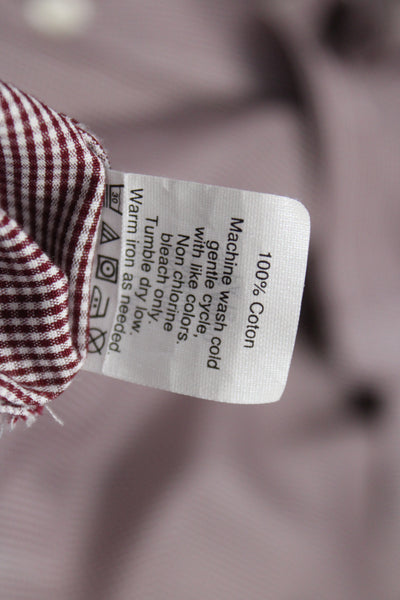 J Crew Men's Cotton Collard  Check Button front Shirt    Red Size S