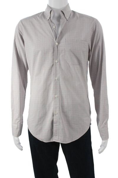 J Crew Men's Cotton Collard  Stripe Button front Shirt  Red Size S