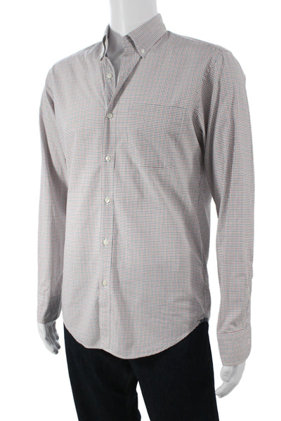 J Crew Men's Cotton Collard  Stripe Button front Shirt  Red Size S