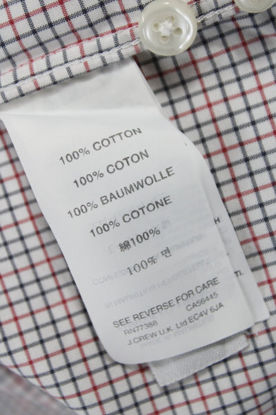 J Crew Men's Cotton Collard  Stripe Button front Shirt  Red Size S