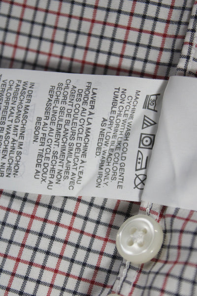 J Crew Men's Cotton Collard  Stripe Button front Shirt  Red Size S