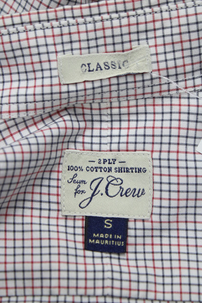 J Crew Men's Cotton Collard  Stripe Button front Shirt  Red Size S