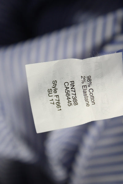 J Crew Men's Cotton Collard  Stripe Button front Shirt    Blue Size S