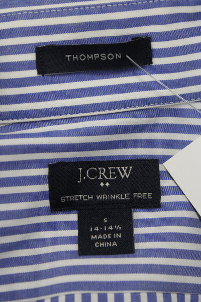J Crew Men's Cotton Collard  Stripe Button front Shirt    Blue Size S