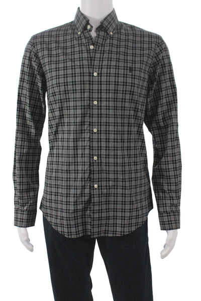 Ralph Lauren Mens Collard Cotton Striped button up Shirt Black  Size M