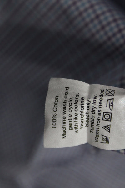 J Crew Men's Cotton Collard  Check Button front Shirt   Blue Size S