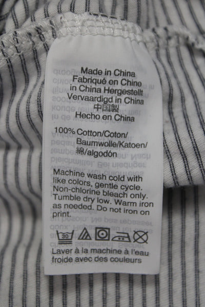 J Crew Mens Striped Gray Basic Cotton Crew Neck Short Sleeve T-Shirt Size M