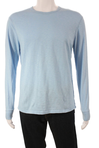 J Crew Mens Light Blue Long Sleeve Cotton Crew Neck T-Shirt Size M