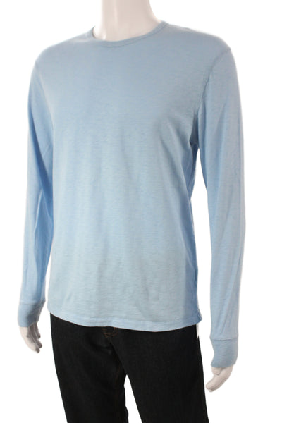 J Crew Mens Light Blue Long Sleeve Cotton Crew Neck T-Shirt Size M