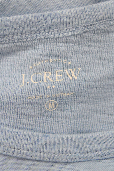 J Crew Mens Light Blue Long Sleeve Cotton Crew Neck T-Shirt Size M