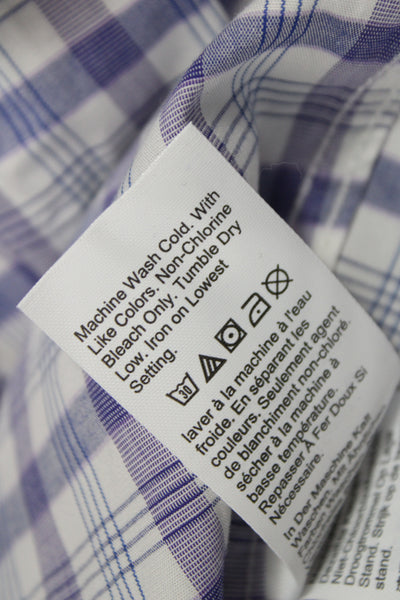 J Crew Men's Cotton Collard  Plaid Check  Button front Shirt    Purple  Size S