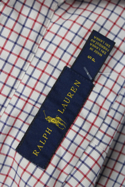 Ralph Lauren Mens Collard Cotton Striped button up Shirt Red Size S