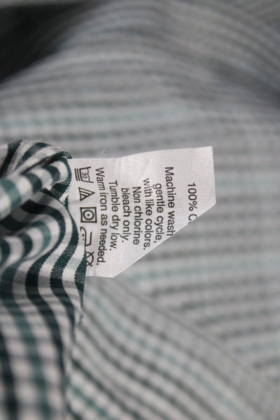 J Crew Men's Cotton Collard  Stripe Button front Shirt   Green Size S