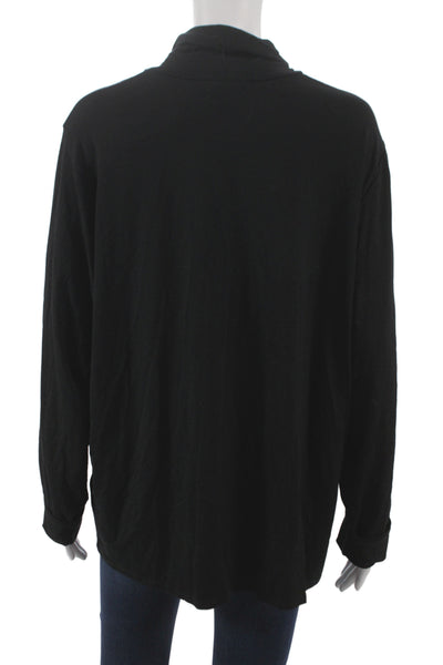 Eileen Fisher Womens Tunic Mock Neck Long Sleeve Black Rayon Lycra Size 1X