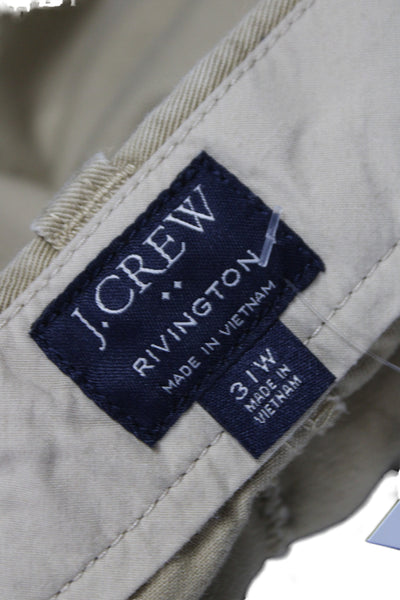 J Crew Mens Chino Shorts Beige Cotton Size 31