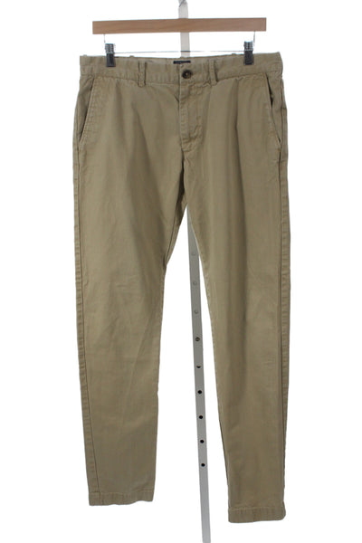 J Crew Mens Beige Chinos 100% Cotton Button Size 32