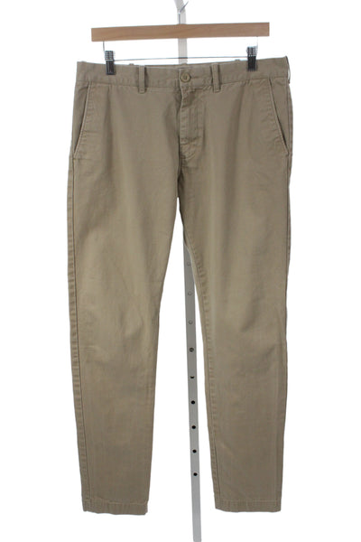 J Crew Mens Chinos Beige Button 100% Cotton Size 32